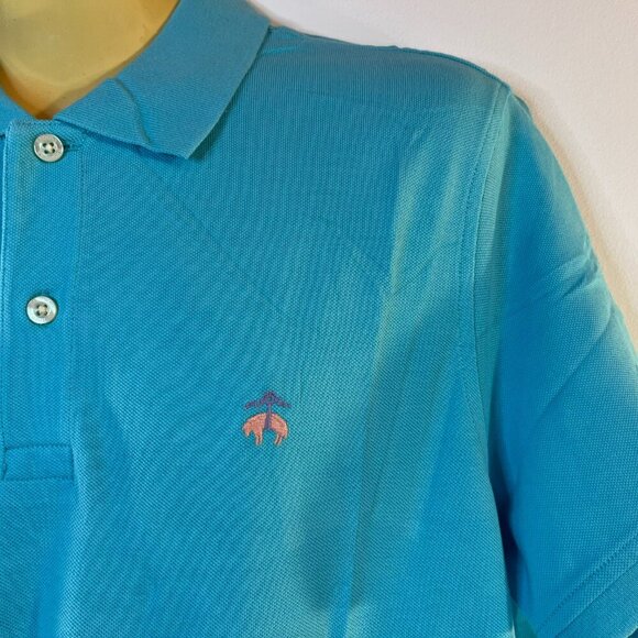 Brooks Brothers Men's Slim Fit Aqua Mesh Pique Cotton Short Sleeve Polo Shirt - Picture 3 of 8